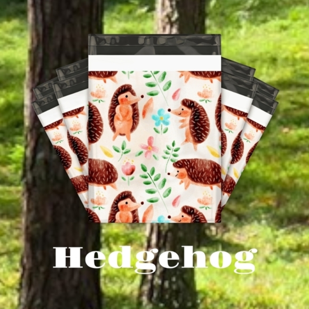 30 Woodland Hedgehog 10x13 Poly Mailers‎